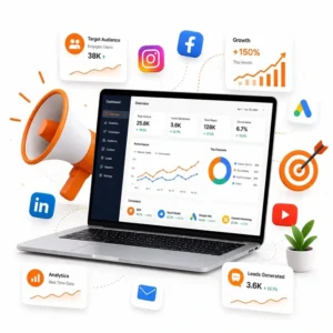 Professional infographic comparing On-Page SEO and Off-Page SEO strategies including content optimization, technical SEO, backlinks, authority building, and search ranking factors.