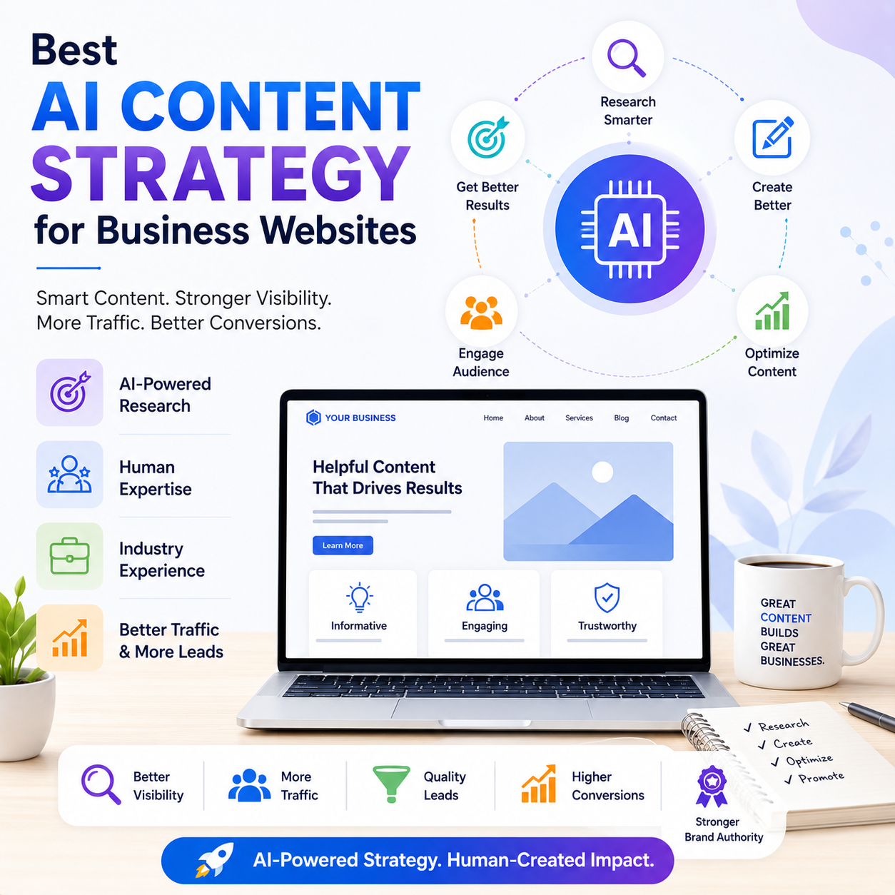 Best AI Content Strategy for Business Websites