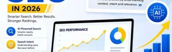 AI-powered search technology transforming SEO strategies in 2026 with smarter search results, user intent optimization, content relevance, and improved search rankings.
