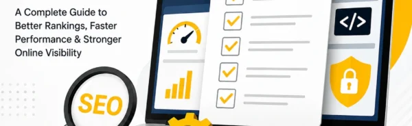 Technical SEO checklist for business websites including site speed optimization, mobile-friendly design, secure website setup, crawlability, indexing, and technical SEO audit.
