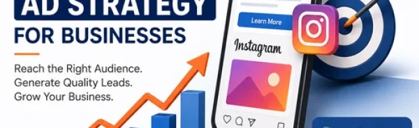 Facebook and Instagram advertising strategy infographic showing lead generation, audience targeting, higher conversions, and business growth through Meta Ads.