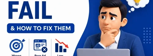 Business professional analyzing poor Meta Ads performance with strategies to improve Facebook and Instagram advertising results.