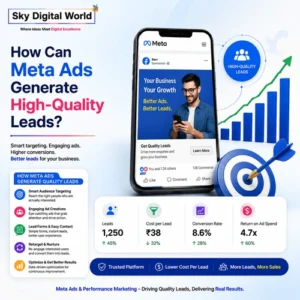 Meta Ads generating high-quality leads through smart audience targeting, engaging creatives, lead forms, retargeting, and performance marketing strategies.