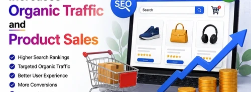 Ecommerce SEO strategy showing how search optimization increases organic traffic, product visibility, conversions, and online sales growth.