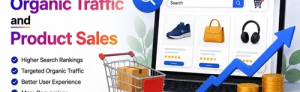 Ecommerce SEO strategy showing how search optimization increases organic traffic, product visibility, conversions, and online sales growth.