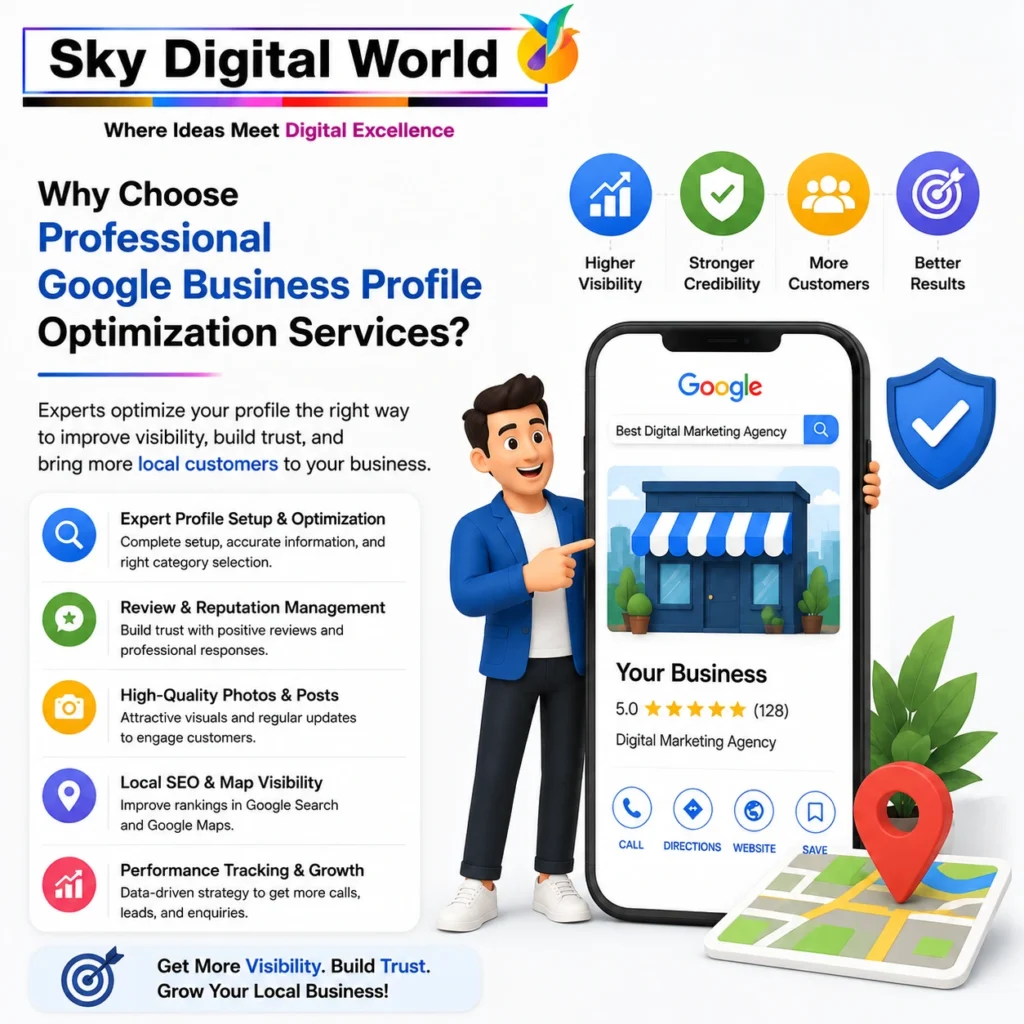 Professional Google Business Profile Optimization Services for better local visibility, credibility, customer reach, and business growth.