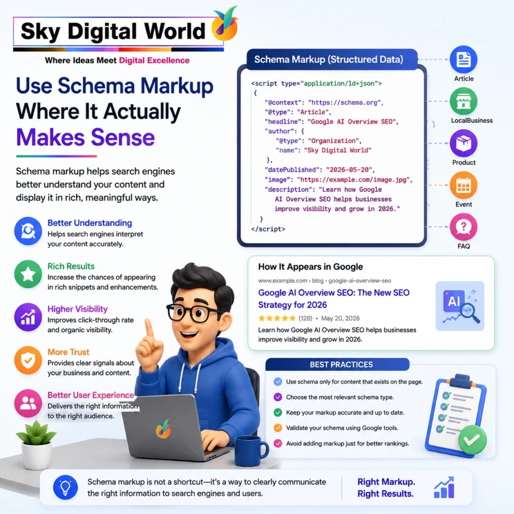 Use Schema Markup to help search engines understand website content and improve SEO visibility
