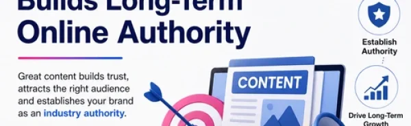 How content marketing builds long-term online authority through strategic content, SEO, audience engagement and brand trust.