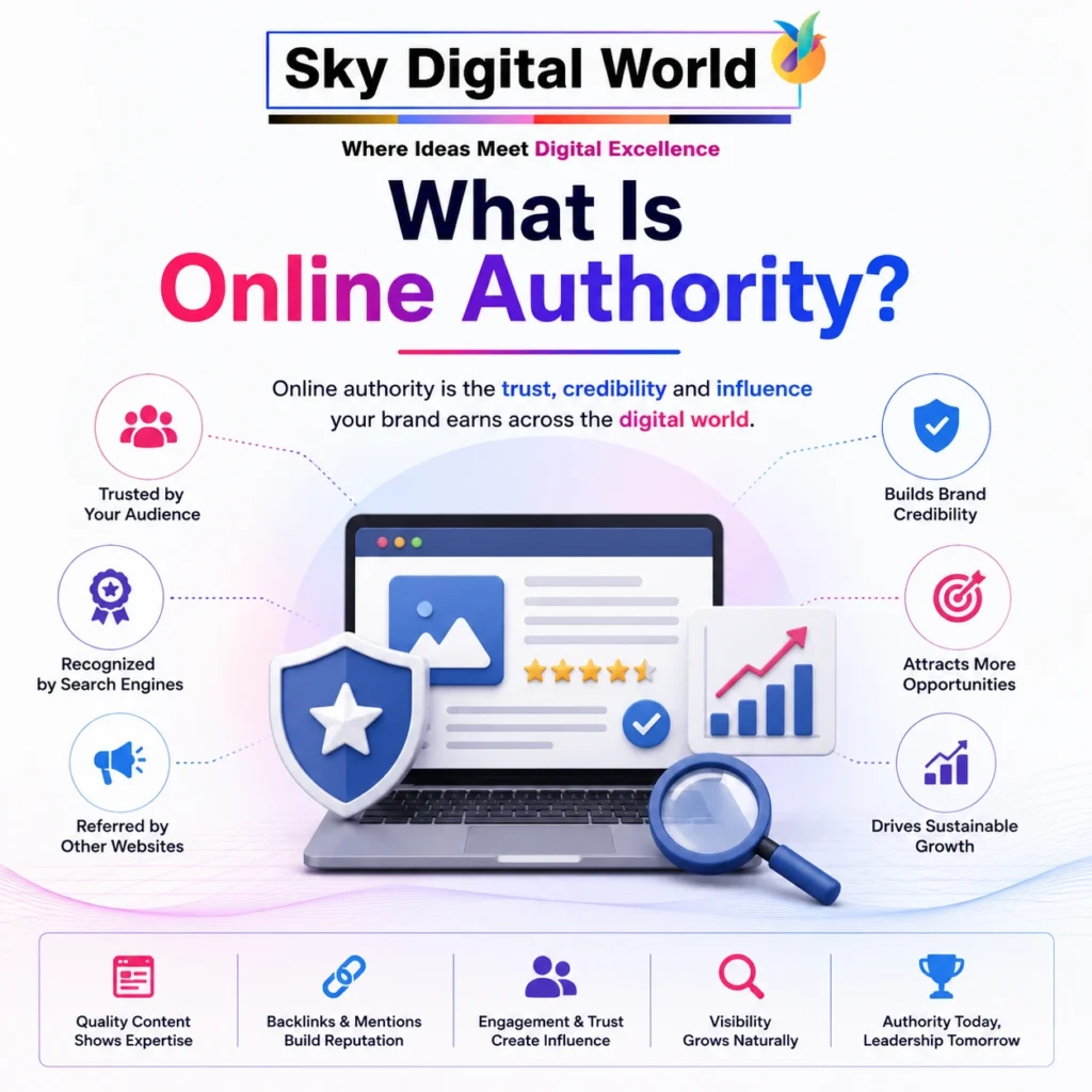 What is online authority and how businesses build trust, credibility and digital influence through content, SEO and online reputation.