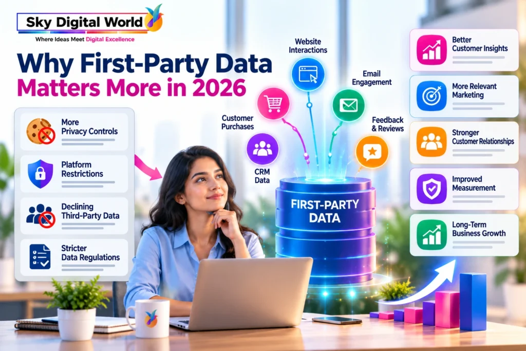 First-Party Data Marketing Services India showing why customer data, privacy, CRM insights and direct customer interactions matter in 2026