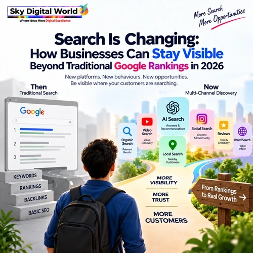 Search Visibility Services India helping businesses stay discoverable beyond traditional Google rankings through AI, organic, local, video and brand search