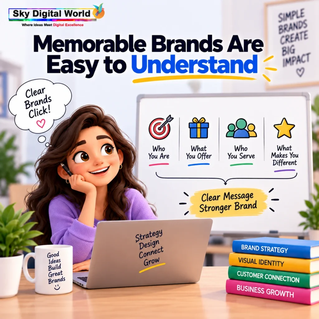 Clear brand strategy showing how simple messaging helps customers understand and remember a business