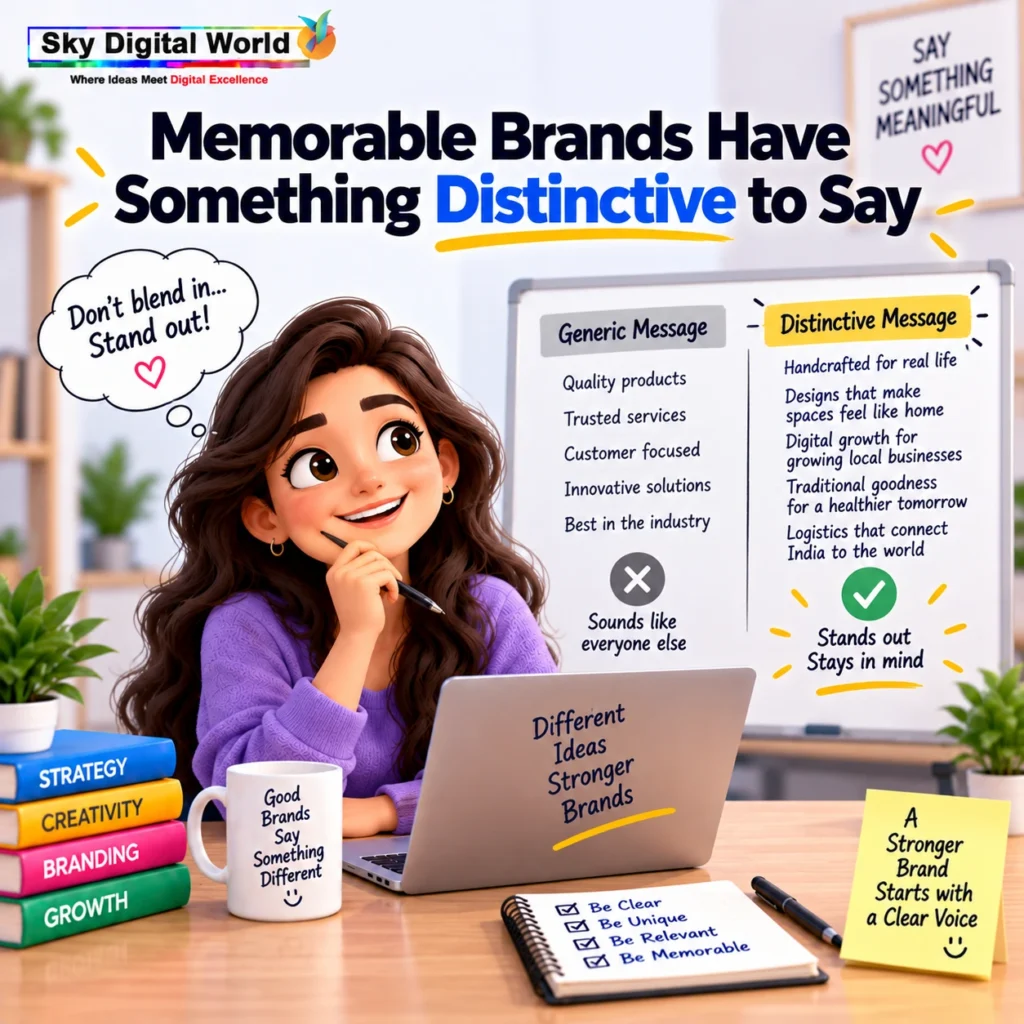 Distinctive brand messaging helping businesses stand out from generic competitors and build stronger brand recognition
