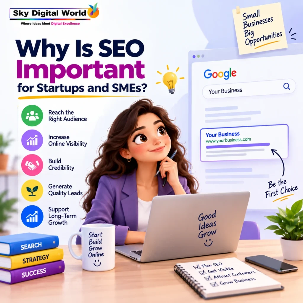 Why SEO is important for startups and SMEs to improve online visibility, build trust, reach the right audience and generate quality leads