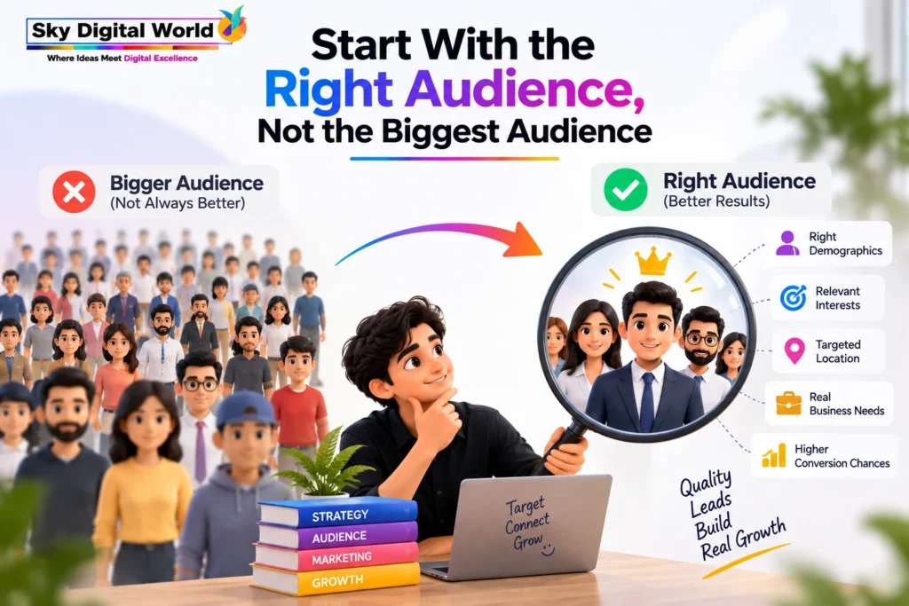 Right audience targeting for high-quality online lead generation based on demographics, interests, location and business needs