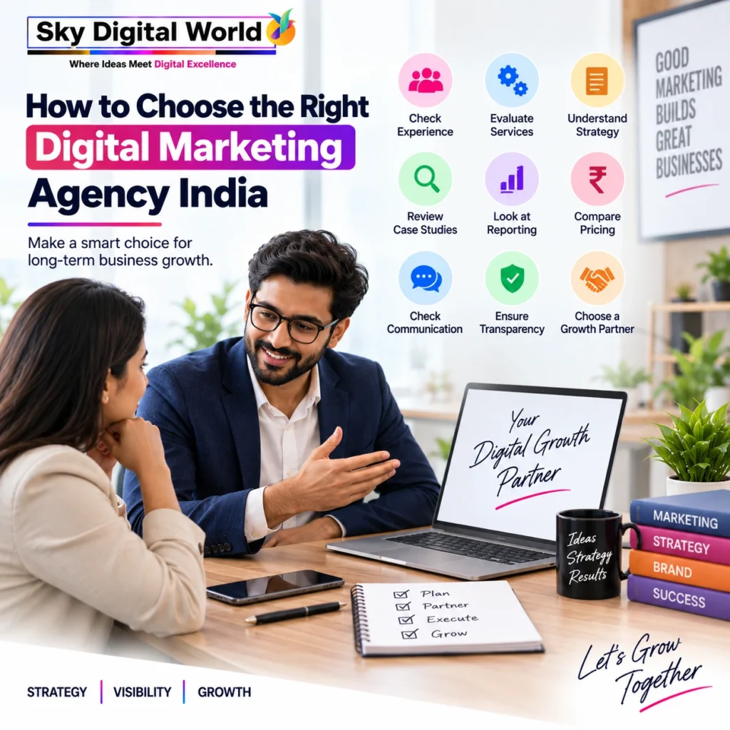 How to choose the right Digital Marketing Agency India by evaluating experience, services, strategy, pricing, reporting and transparency