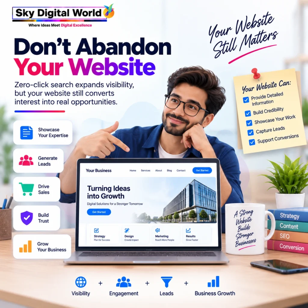 Strong business website supporting Zero Click SEO Services India by building trust, generating leads and improving conversions