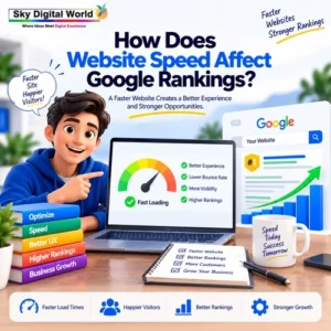 Website speed optimization showing how faster loading can improve user experience, website performance and support better Google rankings