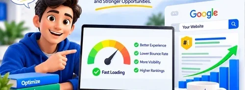 Website speed optimization showing how faster loading can improve user experience, website performance and support better Google rankings