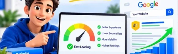 Website speed optimization showing how faster loading can improve user experience, website performance and support better Google rankings